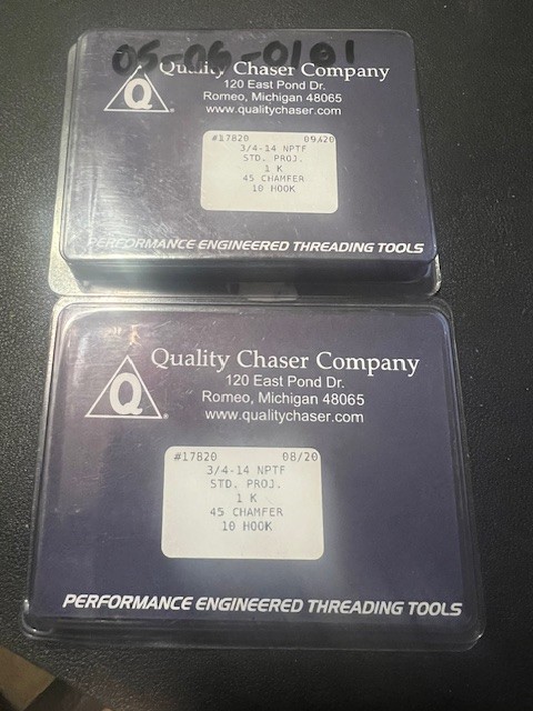 Quality Thread Chasers NEW 3/4-14 NPTF 45 chamfer 10 hook 2 pack lot - FREE Ship