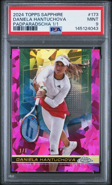2024 TOPPS CHROME SAPPHIRE TENNIS PADPARADSCHA 1/1 DANIELA HANTUCHOVA 1/1 PSA 9