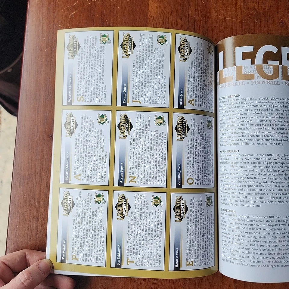 David Ortiz 2006 Legends Sports Magazine Red Sox Vol. 15 #7 Red Sox Uncut Cards - Image 4 of 4