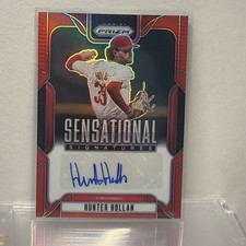 2025 Prizm Baseball - #SS-HH Sensational Signatures Red Hunter Hollan /99