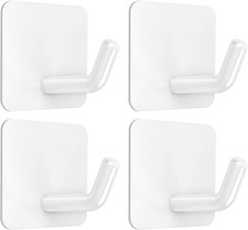 VIS'V Adhesive Hooks, Heavy Duty Shower Wall Stick on Hooks, Waterproof, 2 Extra