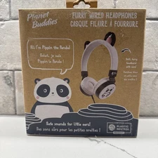 Planet Buddies, Pippin the Panda Furry Wired Headphones V2 **NEW**