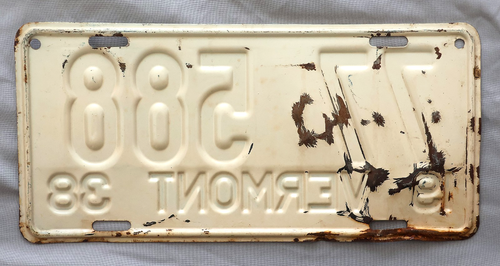 1938 Vermont License Plate. - Picture 2 of 2