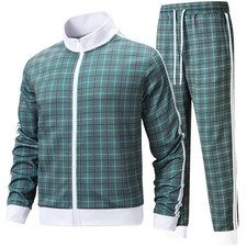 Plaid Track Suits for Men Set Jogging Tracksuit Mens Sweatsuits Sport Jogger ...