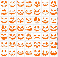 50 Pcs Halloween Pumpkins Carving Stencils Reusable Drawing...
