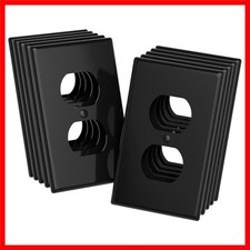 Black Outlet Covers -Duplex Receptacle Wall Plates, 1-Gang Standard Size 10 pack