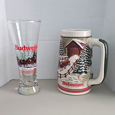 Budweiser Clydesdales Breweriana Beer Glass & Limited Edition Stein Mug