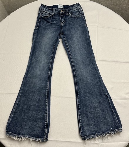 BKE Mid-Rise Boot Stretch Jeans Girls Size 10 Buckle Youth Flare Leg Med. Blue 