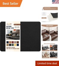 Leather Repair Patch - Ink Black, 8X11 Inch, Self-Adhesive, Waterproof, Strong