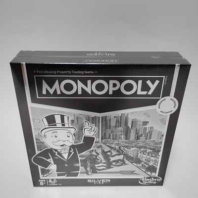Monopoly Silver Line Edition Board Game Exclusive Black White New Sealed C3546