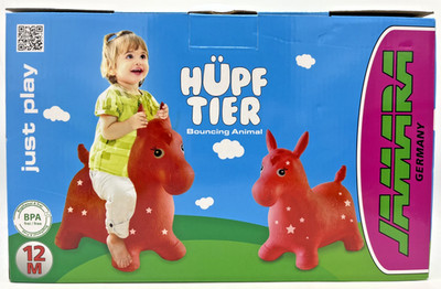 Jamara 460317 Hüpfpferd rot HoppyDoo inkl. Pumpe Kinder Hüpftier ab 1 Jahr   Neu