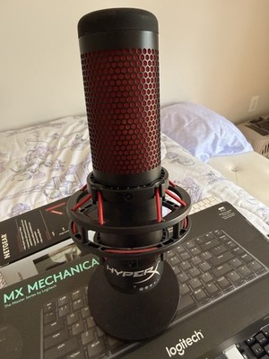 HyperX QuadCast Gaming Mic  ️ USB Condenser   Shock Mount   Black/Red