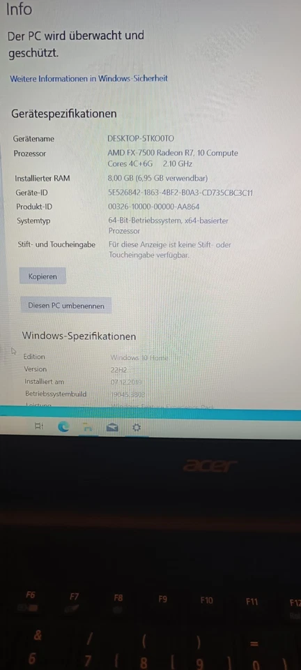 Acer Aspire E5-551G-T4TL - AMD FX - 1TB HDD - 8GB RAM - Windows 10 Notebook - Bild 4 von 4