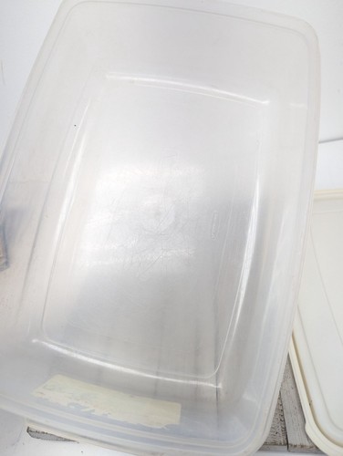Vintage Rubbermaid Large 17 Cup #7 Rectangle Container Almond Lid A - Picture 8 of 9