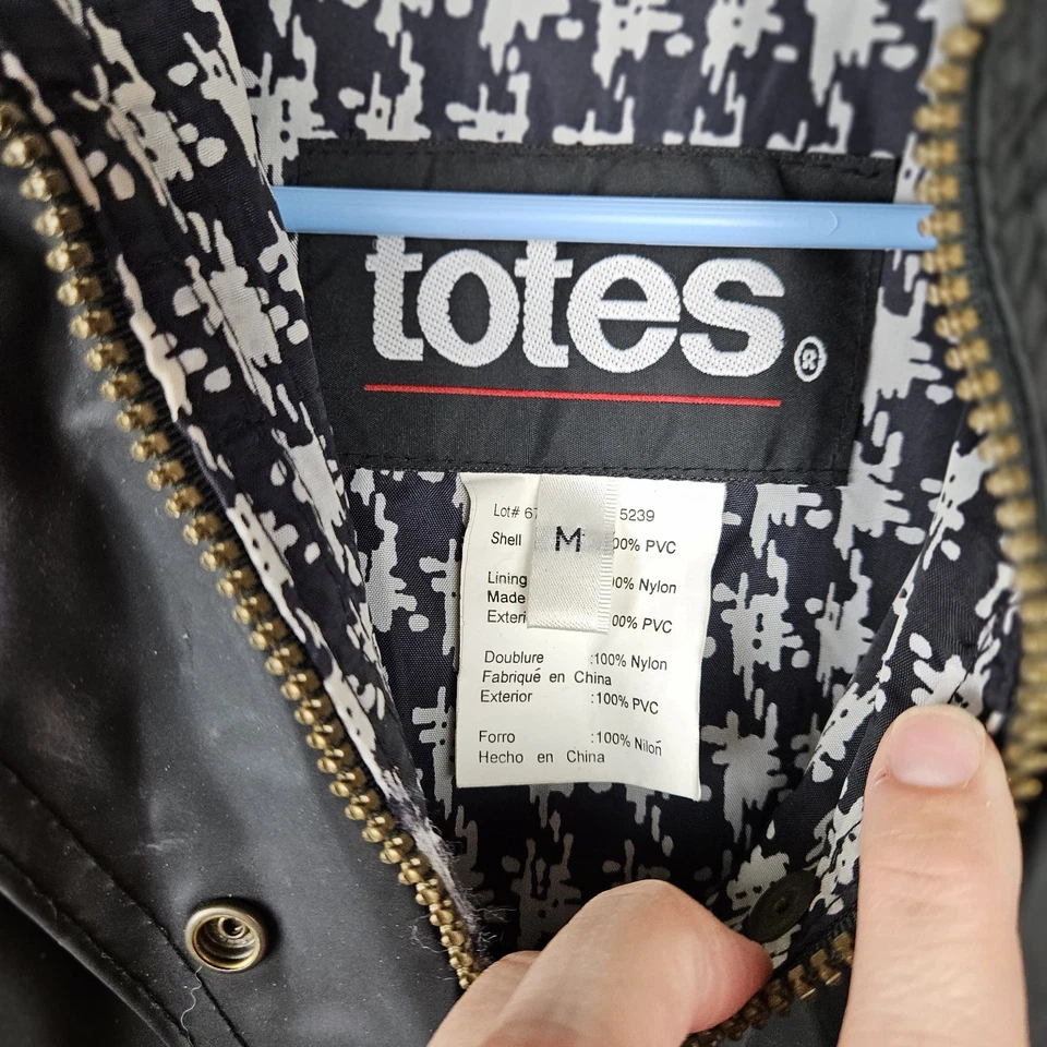 Totes Women’s Black Snap Button Removable Hood Rain Jacket Size M - Image 2 of 4