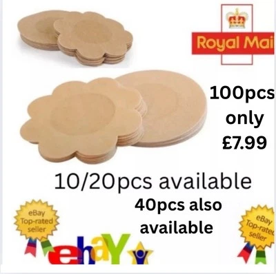 Nipple Cover Invisible Breast Cover Adhesive No Bra Stick Boob Pad Pasties lot - Image 1 of 4
