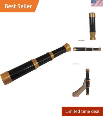 Elegant Black & Gold Pirate Telescope - Collapsible, Perfect for Theatrical Use