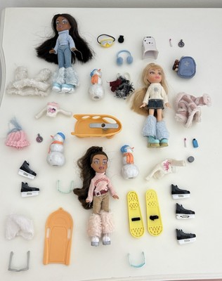 Super seltenes Mini Bratz Winter Wonderland Set mit Zubehör und drei Puppen