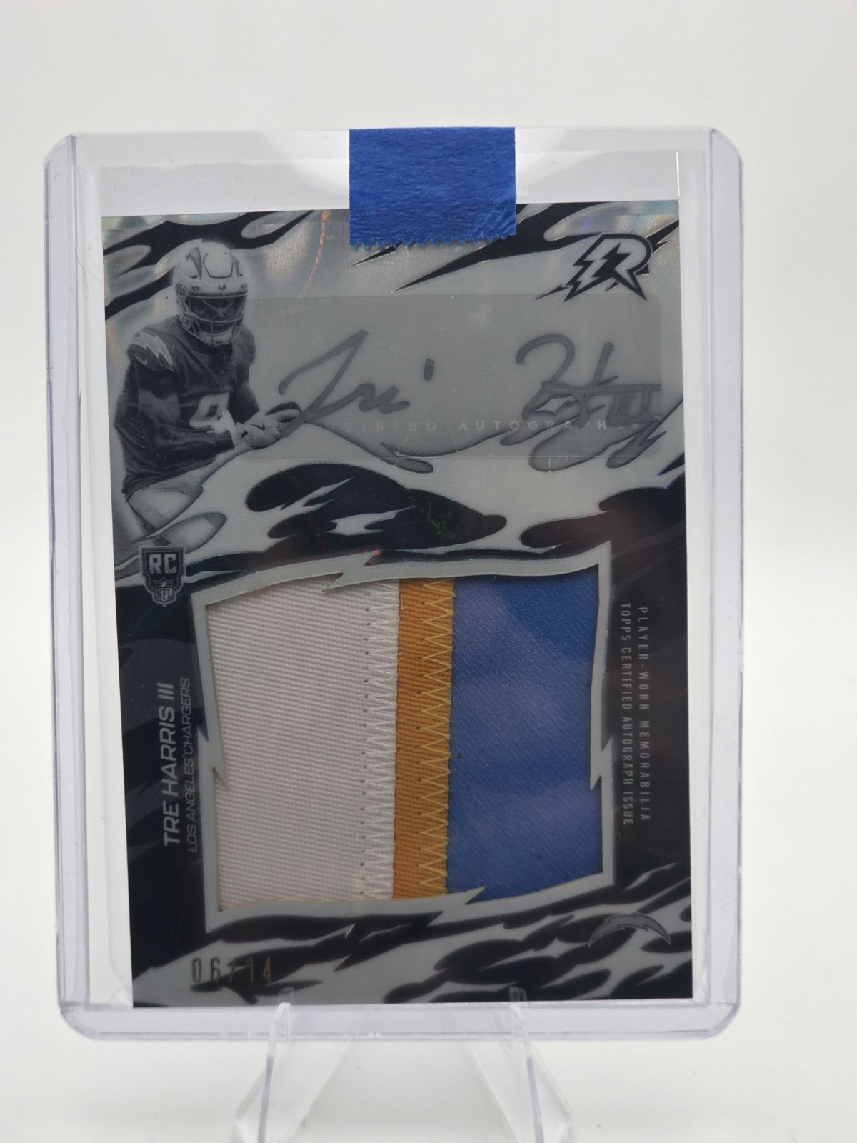 2025 Topps Resurgence Tre Harris III Proton /14 RPA Patch Auto Chargers RC