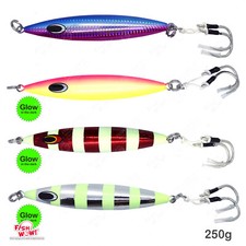 Fish WOW! 250g Slow Pitch Jig 9oz sk vertical sinking Metal Flat BKK hooks New