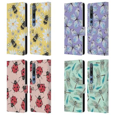 HEAD CASE DESIGNS WATERCOLOUR INSECTS LEATHER BOOK WALLET CASE FOR XIAOMI PHONES