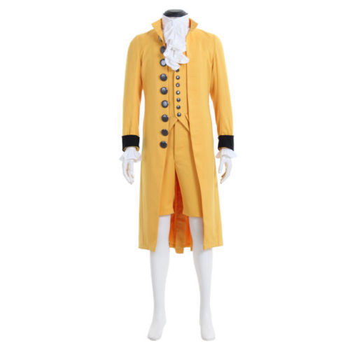 Medieval Mens Yellow Cosplay Costume Suit 18th Century British Suit - Picture 8 of 9