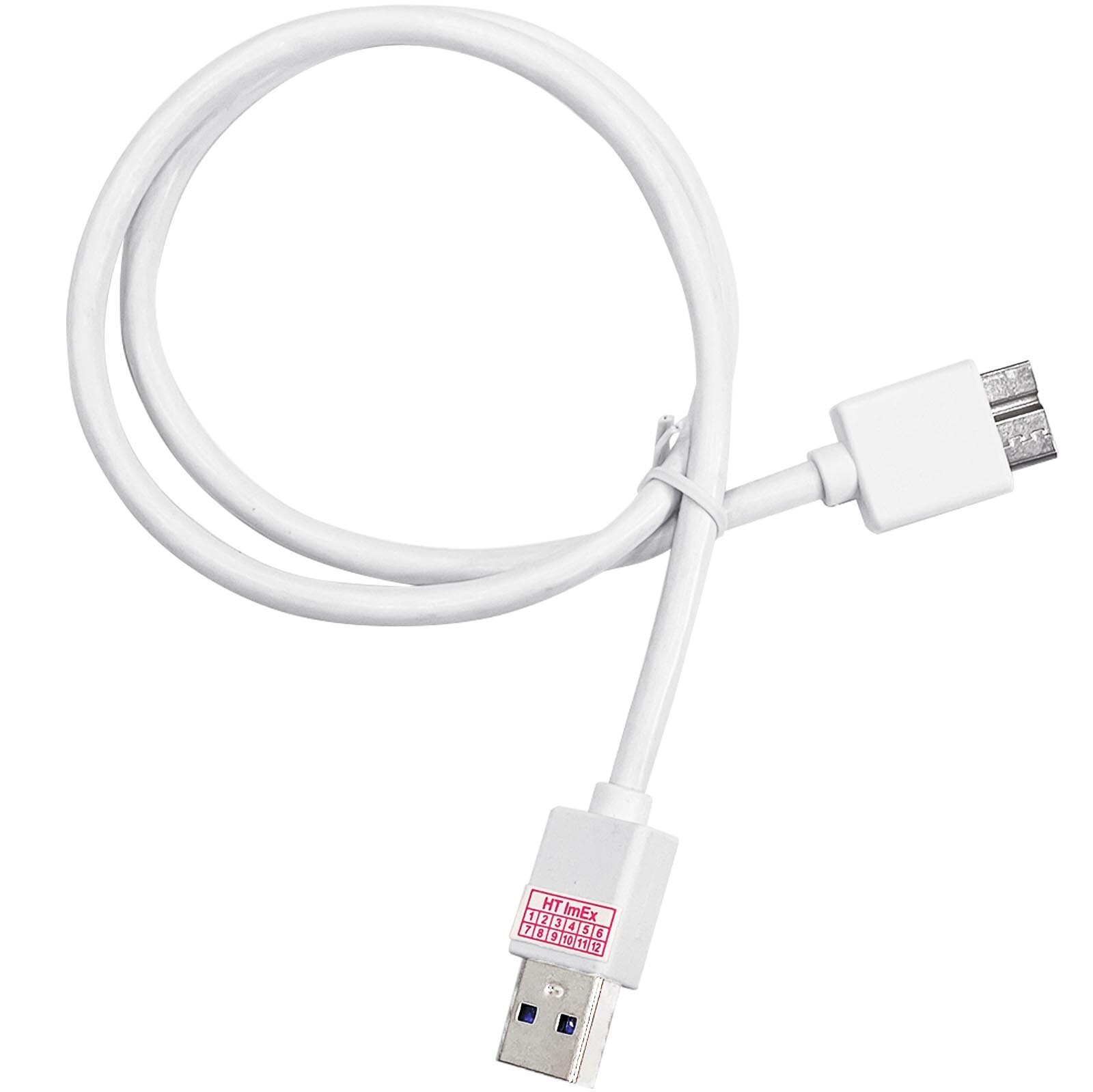 Weiß - USB 3.0 Datenkabel für Buffalo MiniStation Thunderbolt HD-PA1.0TU3