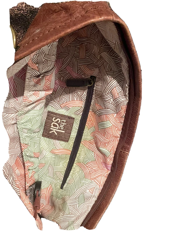 The Sak 大号虹膜米色灰褐色皮革随身包单肩包托特包手提包 — 第 3/4 张图片