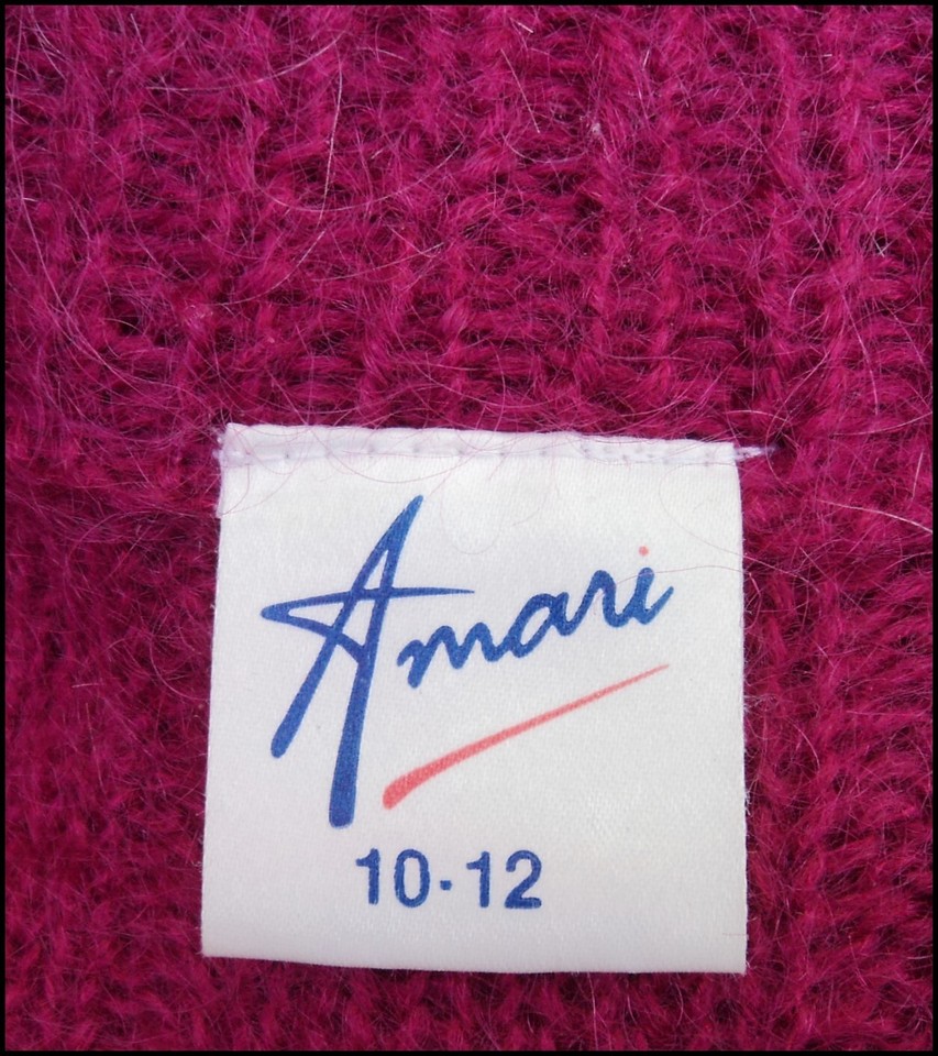 Vintage 1980s cardigan LITTLEWOODS fuschia mohair blend cardi fits size