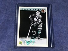 F3-94 HOCKEY CARD - ALLAN STANLEY TORONTO MAPLE LEAF - 1992 ULTIMATE AUTOGRAPHED