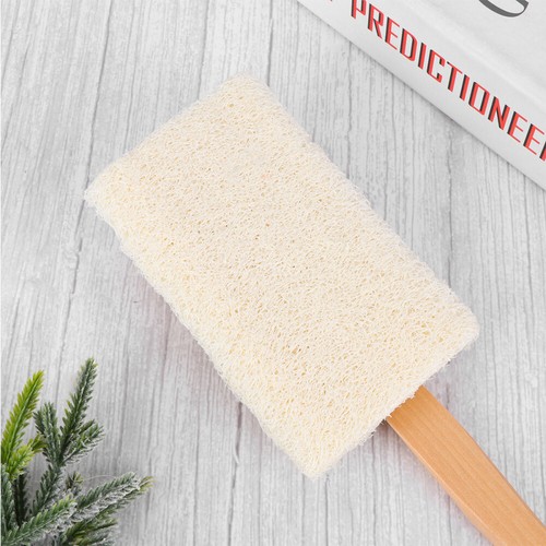 Natural Loofah Exfoliating Bath on A Wooden Handle scrub brush - Bild 4 von 12