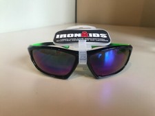 Kids 100 UVA-UVB Protection Shatter Resistant Sunglasses, Black and Green