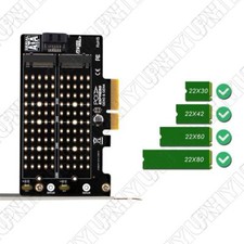 1 x M.2 NVMe NGFF SSD to PCIE x4 x8 x16 SATA Dual SSD PCI Express Adapter Card