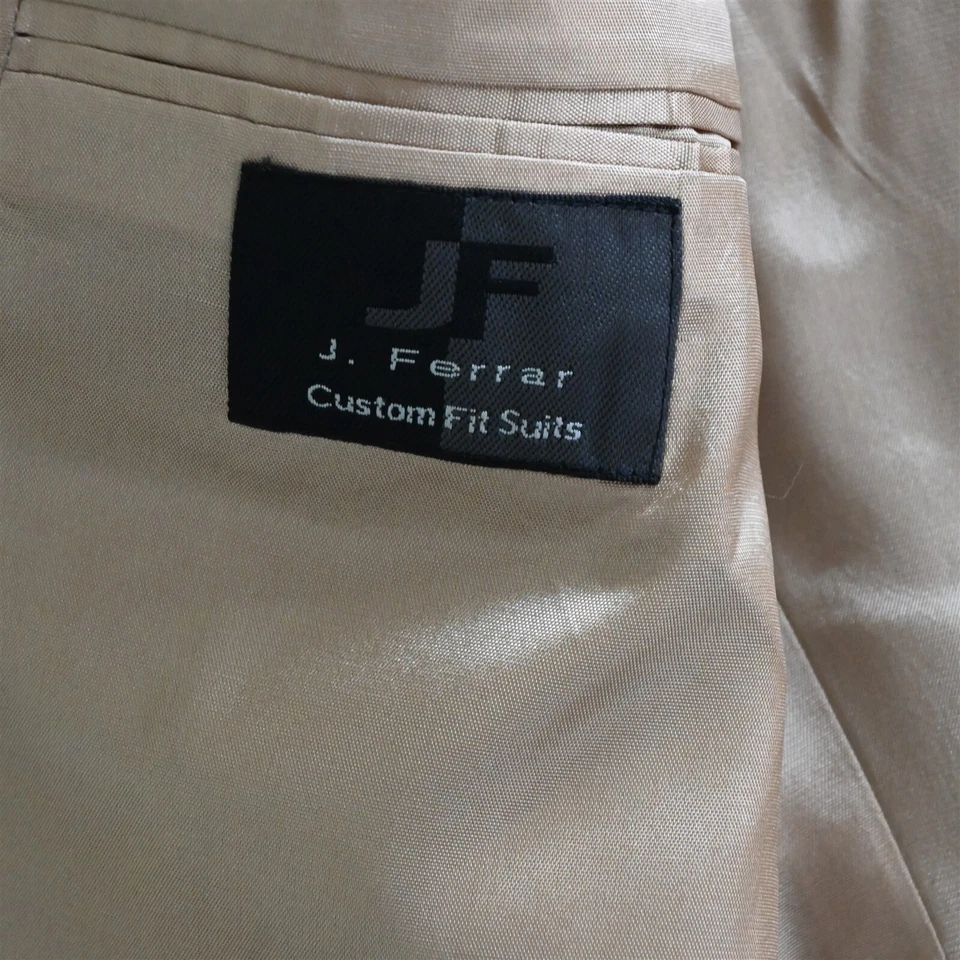 De Colección J Ferrar Años 90 40L 33x30 Marrón Ojo de Pájaro Lana Hombres Chaqueta Pantalones Traje Foto 4 de 4