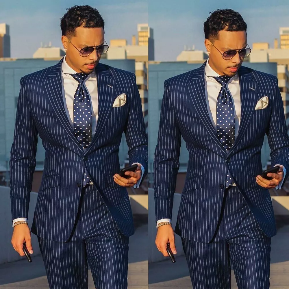 Buy Emporio Armani Navy Striped Suit Online - 321645 | The Collective