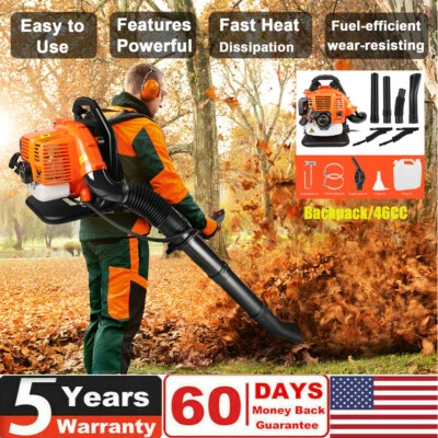 CHAMPION Powerful Backpack Blower Gas Leaf Blower 43cc 2-Stroke 665CFM 280MPH