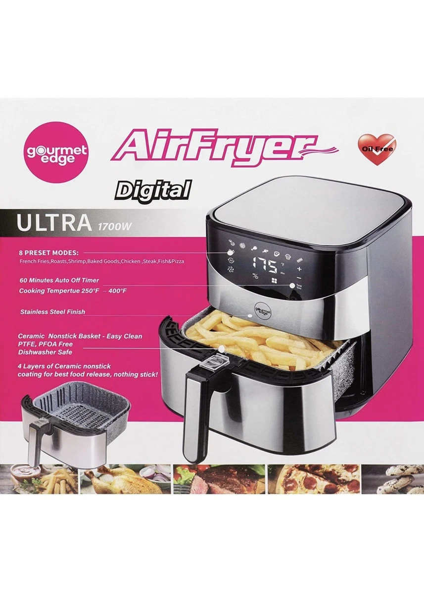 NEW! Gourmet Edge Digital Air Fryer (6 Quart)#TXG-S5T9. Ceramic