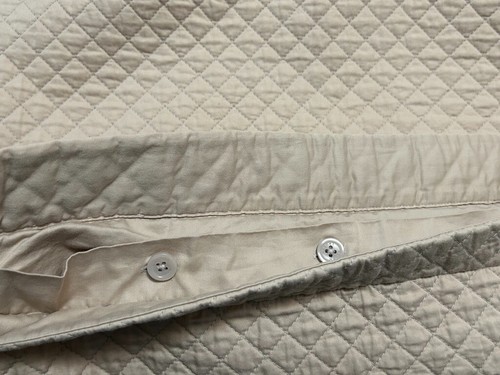 Ralph Lauren ONE King Argyle Quilted Pillow Sham Beige 100% Cotton 38 x 33 in - Picture 3 of 7