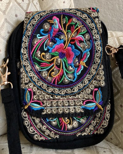 floral embroidered crossbody bag