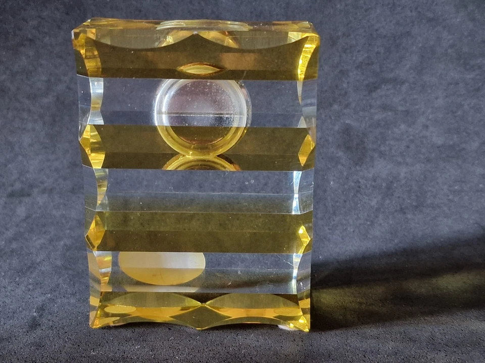 OTTAVIANI VINTAGE OROLOGIO DA TAVOLO IN CRISTALLO ANNI 70 - Immagine 3 di 4