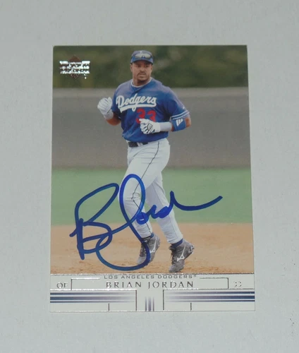 BRIAN JORDAN SIGNED AUTO'D 2002 UPPER DECK CARD #670 LOS ANGELES DODGERS BRAVES