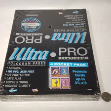 Ultra Pro Platinum 4 Pocket Page 100 Hologram Pages Archival Protects 3.5" x 5"