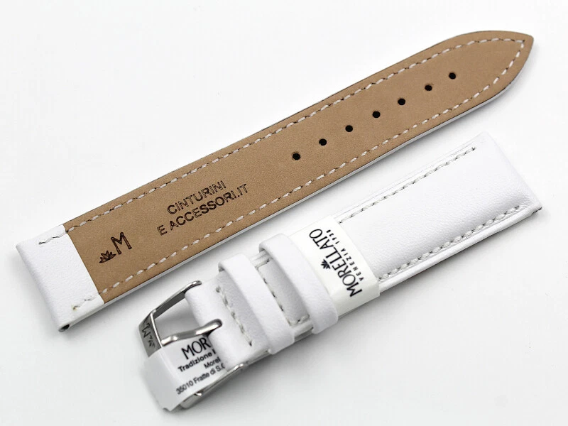 Correa Morellato Cuero Blanco Mate Varios Tamaños Artesanal Unisex Foto 2 de 4