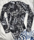 Hurley Max Party Palm Long Sleeve Bodysuit Womens Beachwear Swim Rash guard L
