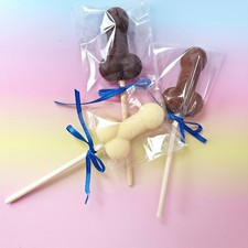 Chocolate Willy lollies. Hen Party favours. Penis for Hens do. Chocolate dicks. 