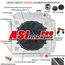 Fits 55 56 57 58 59 Chevy Truck Pickup Ls Engine Swap 4-row Radiator Shroud Fan