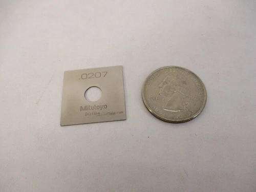 MITUTOYO Super Thin Square Gage Block .0207" Thick Bright SN # 90164 LN