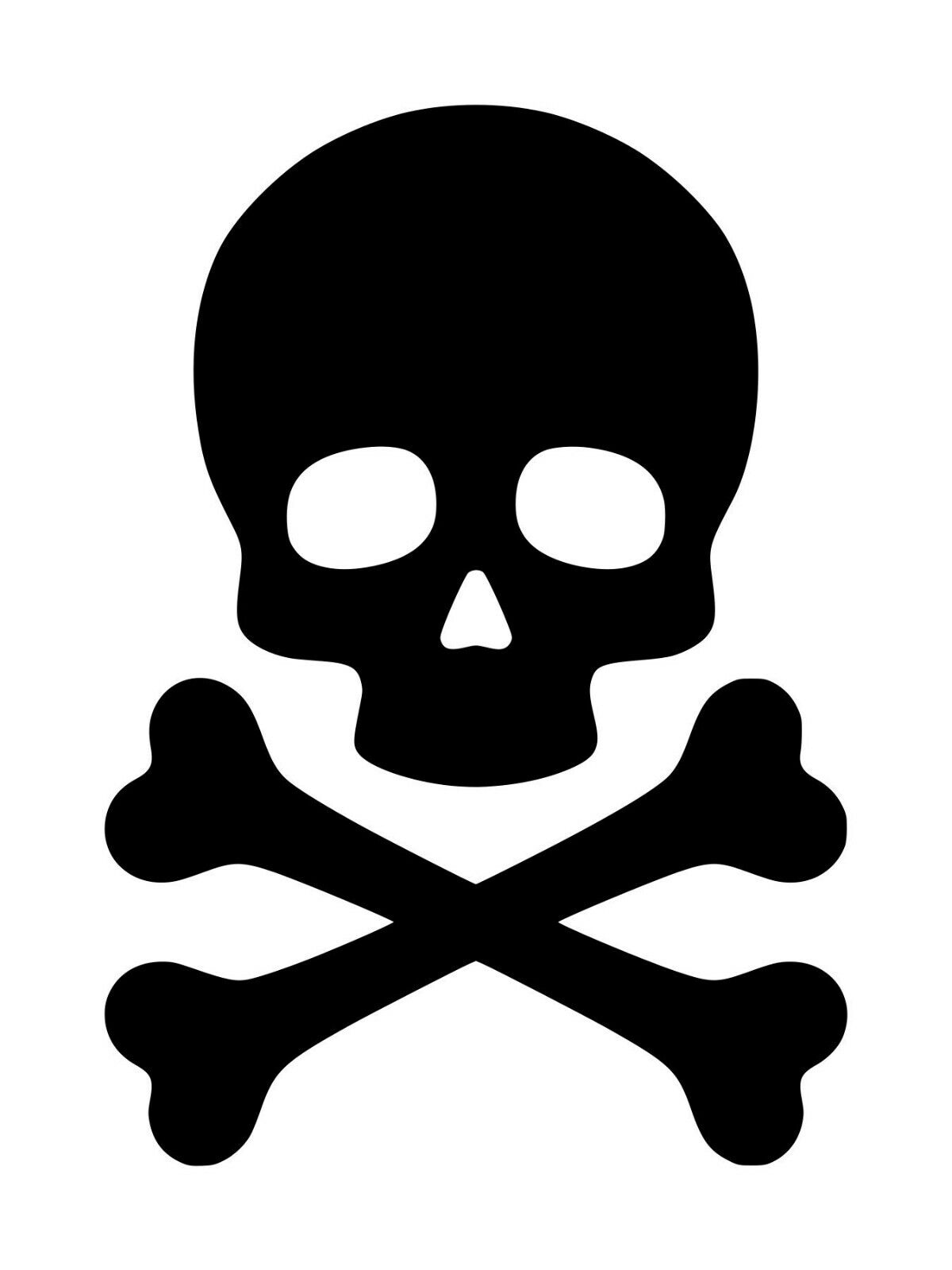 SKULL and CROSSBONES Vinyl Decal - Death's Head - Skeleton Poison Pirate