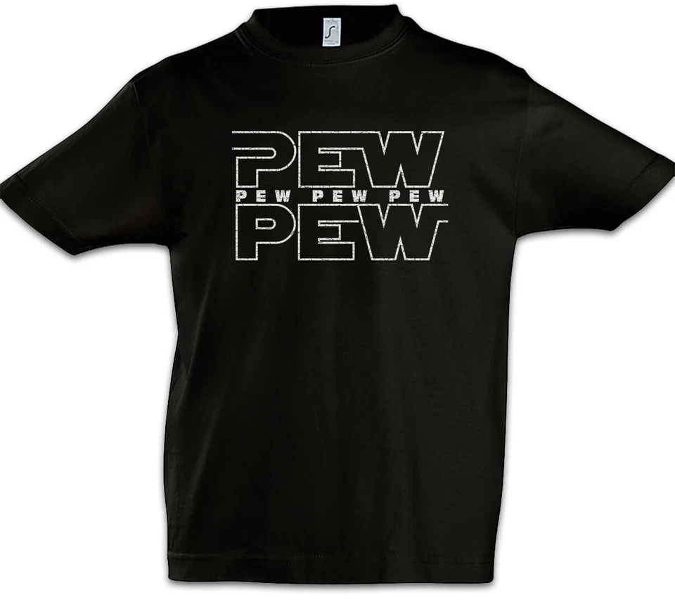 MARKENLOS Pew Pew Kinder Jungen T-Shirt X Red Star Wing Fun Wars Geek Nerd Gamer Gaming
