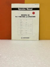 Mitutoyo 4205 Micropak 100 Vol.2 Functions & Operation Operation Manual